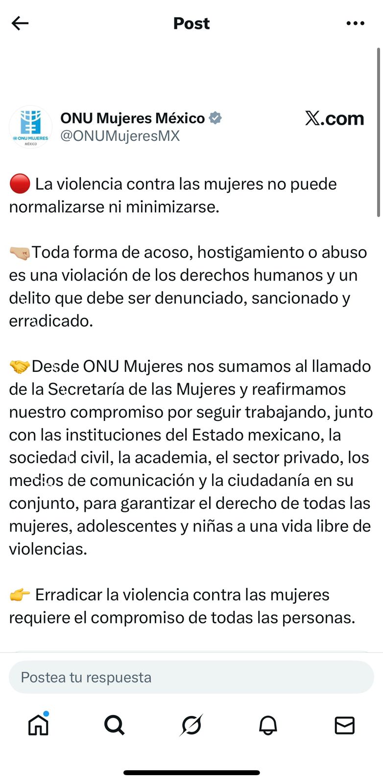 ONU Mujeres condena episodio de acoso que sufrió Sheinbaum