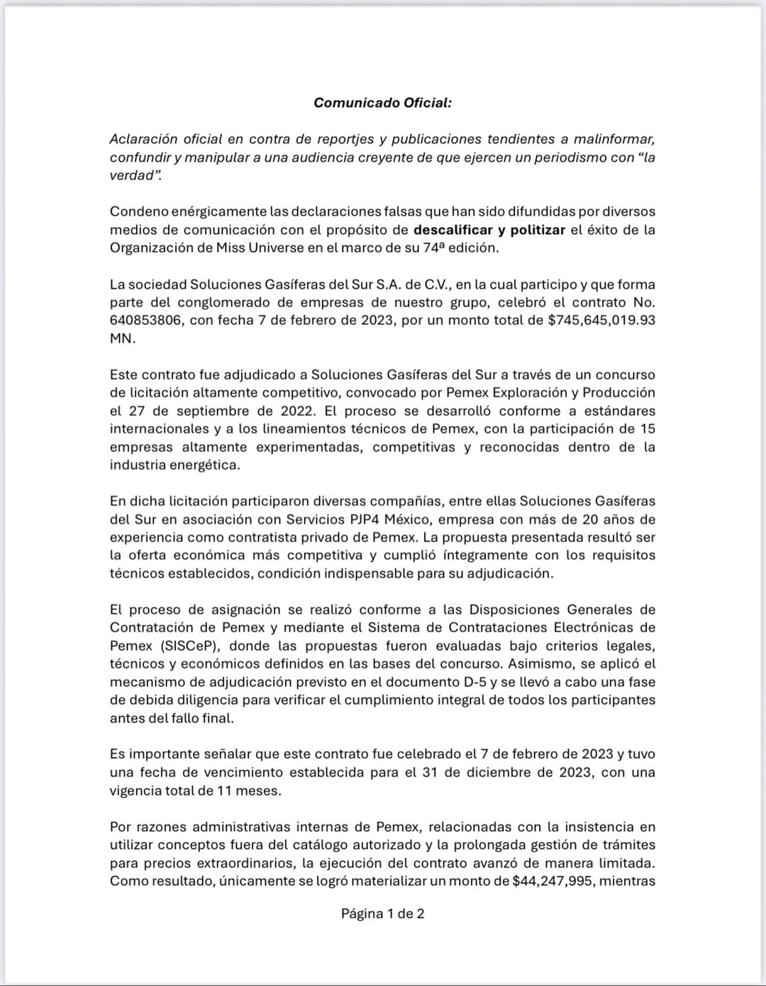 Raúl Rocha niega relación con familia de Fátima Bosch