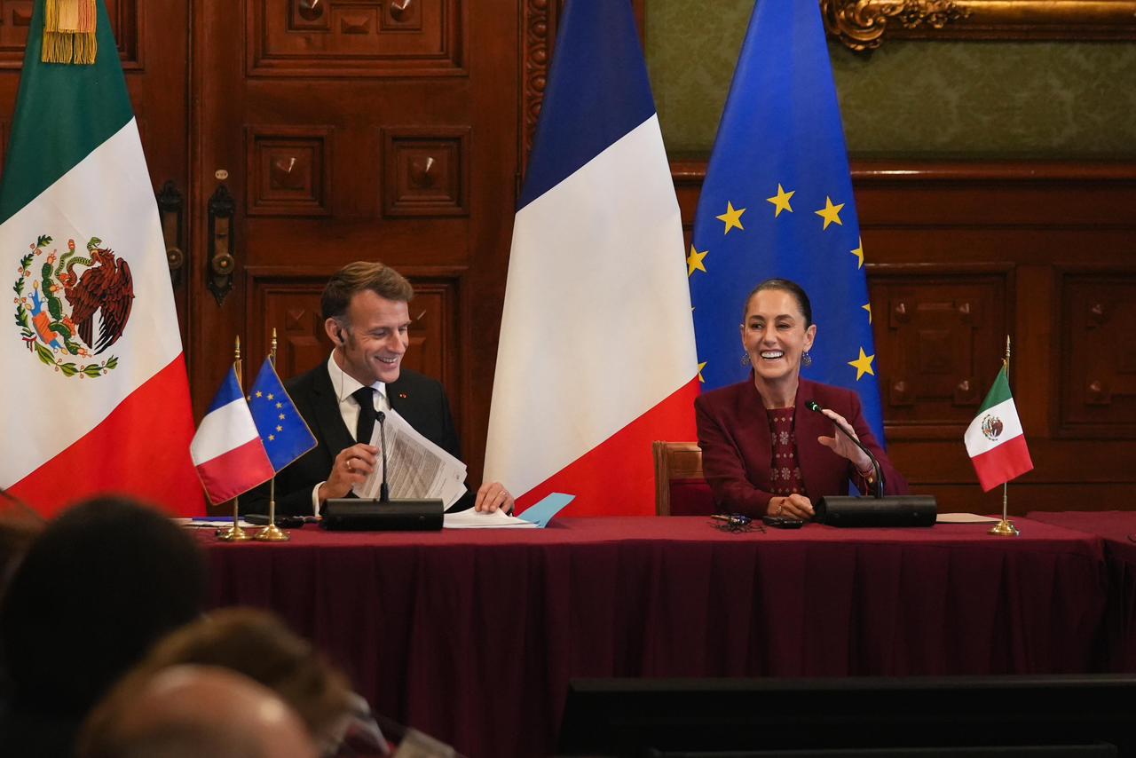 Reunión de Sheinbaum y Macron