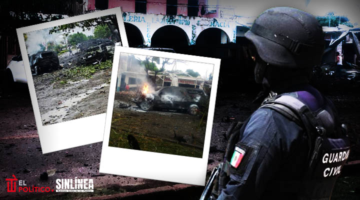 Explota coche bomba en Coahuayana Michoacán hay dos muertos