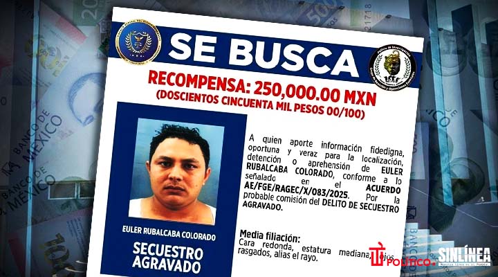 Fiscalía de Tabasco ofrece 2025 mil pesos por El Rayo