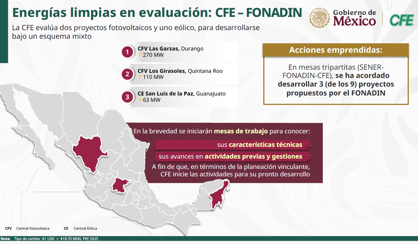 Proyectos y Plan de la CFE 2026