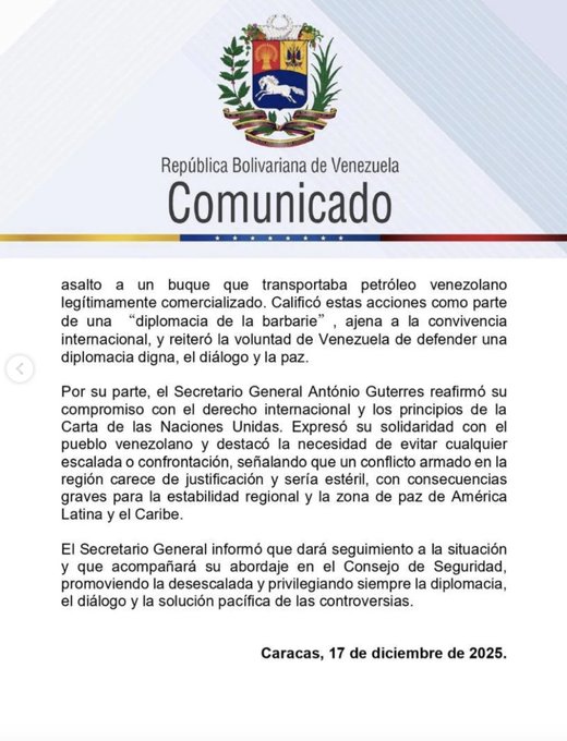 Maduro comunicado ONU