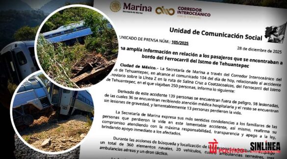 Marina confirma 13 muertos y 98 heridos en Tren Interoceánico