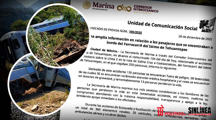 Marina confirma 13 muertos y 98 heridos en Tren Interoceánico