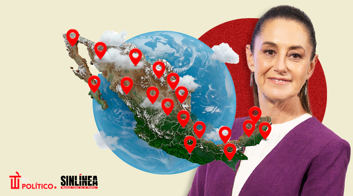 Sheinbaum recorre 104 mil kilómetros durante 2025