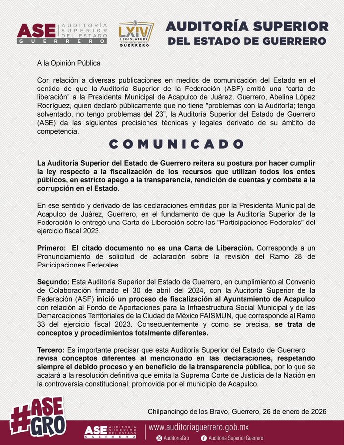 comunicado desmiente a Abelina López