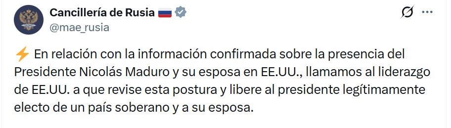 Comunicado de Rusia