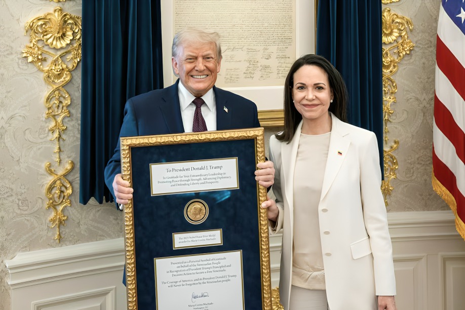 Nobel lamenta entrega del galardón de María Corina a Trump