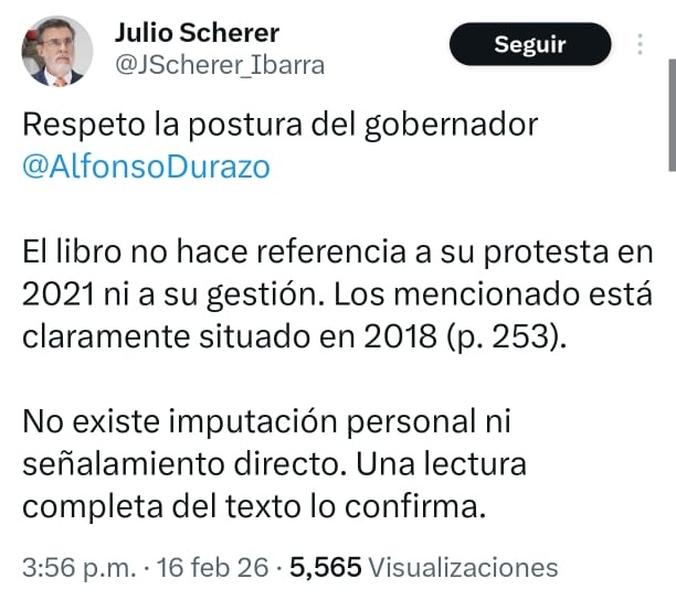 Julio Scherer responde Alfonso Durazo