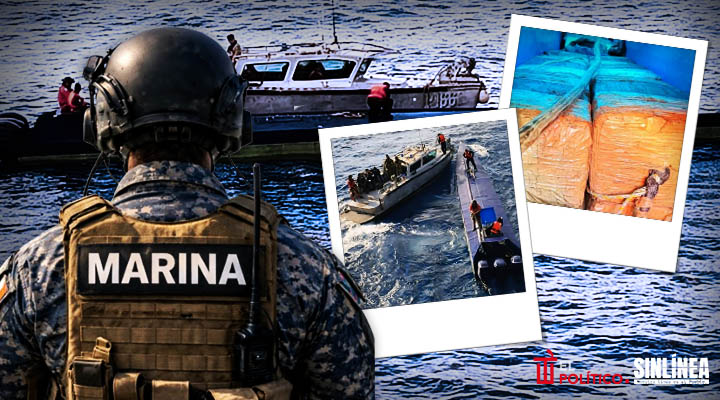 Marina asegura semisumergible con cuatro toneladas de cocaína en Colima