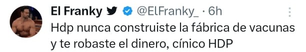 nunca construyó fábrica de vacunas