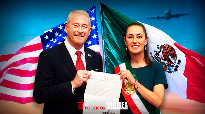 Sheinbaum se reúne con embajador de EU en Palacio Nacional