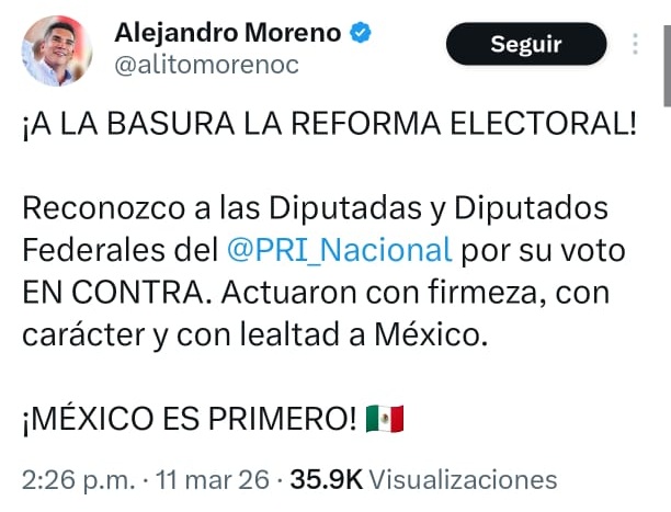 Alito reacciona a Reforma