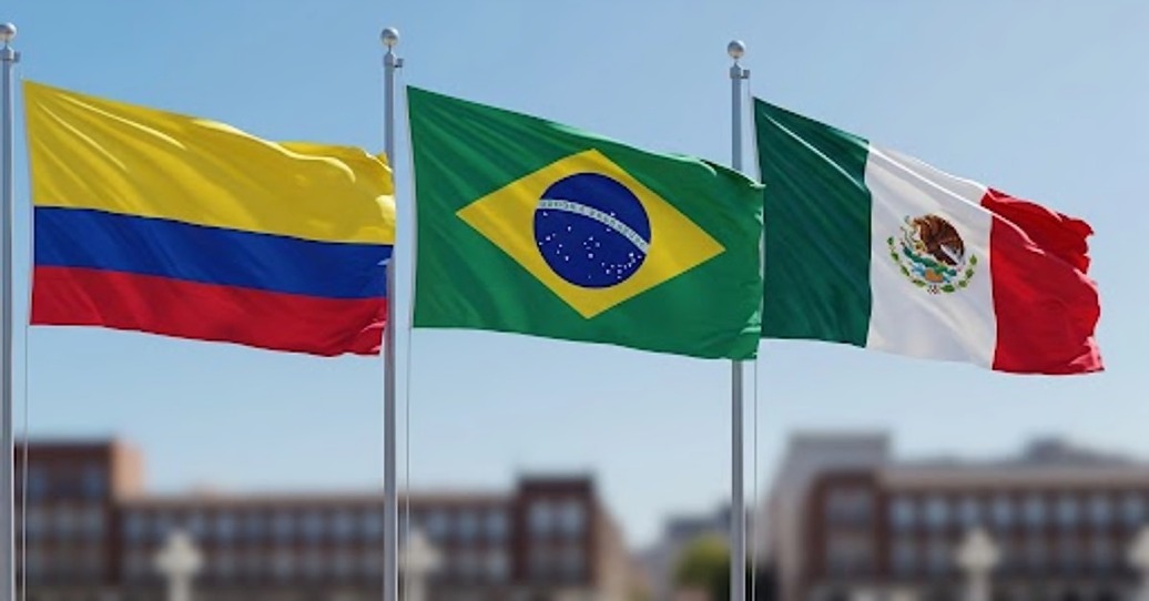 México, Colombia y Brasil