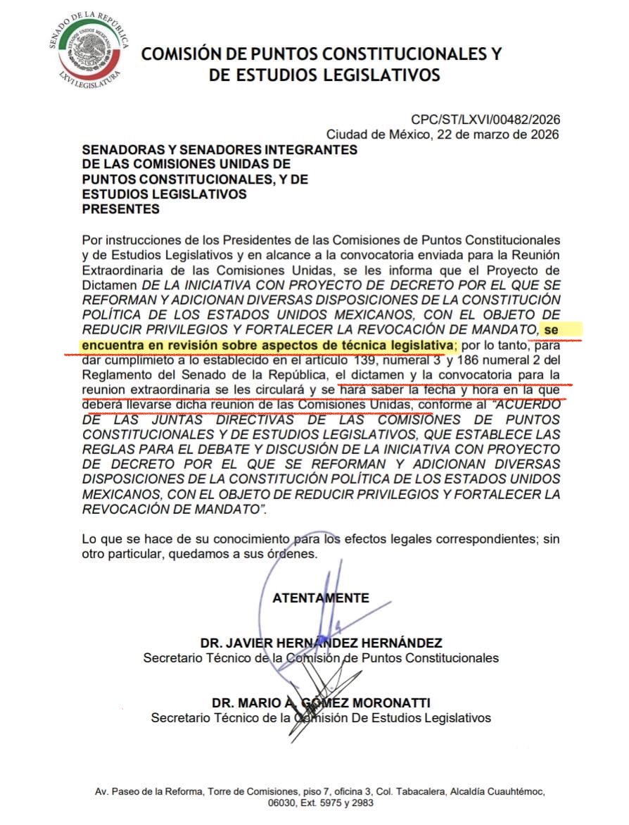Senado aplaza discusión del Plan B