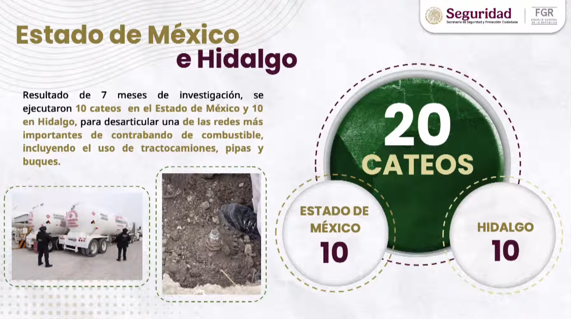 Desmantelan red de huachicol que operaba en Hidalgo y Edomex
