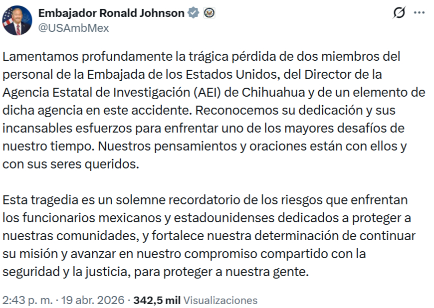 Accidente de agentes en Chihuahua ocurrió en la madrugada 