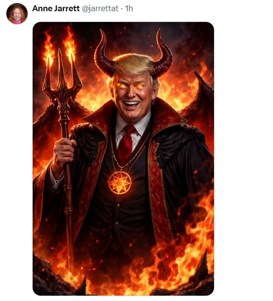 Fanáticos de Trump lo llaman anticristo por foto como Jesús