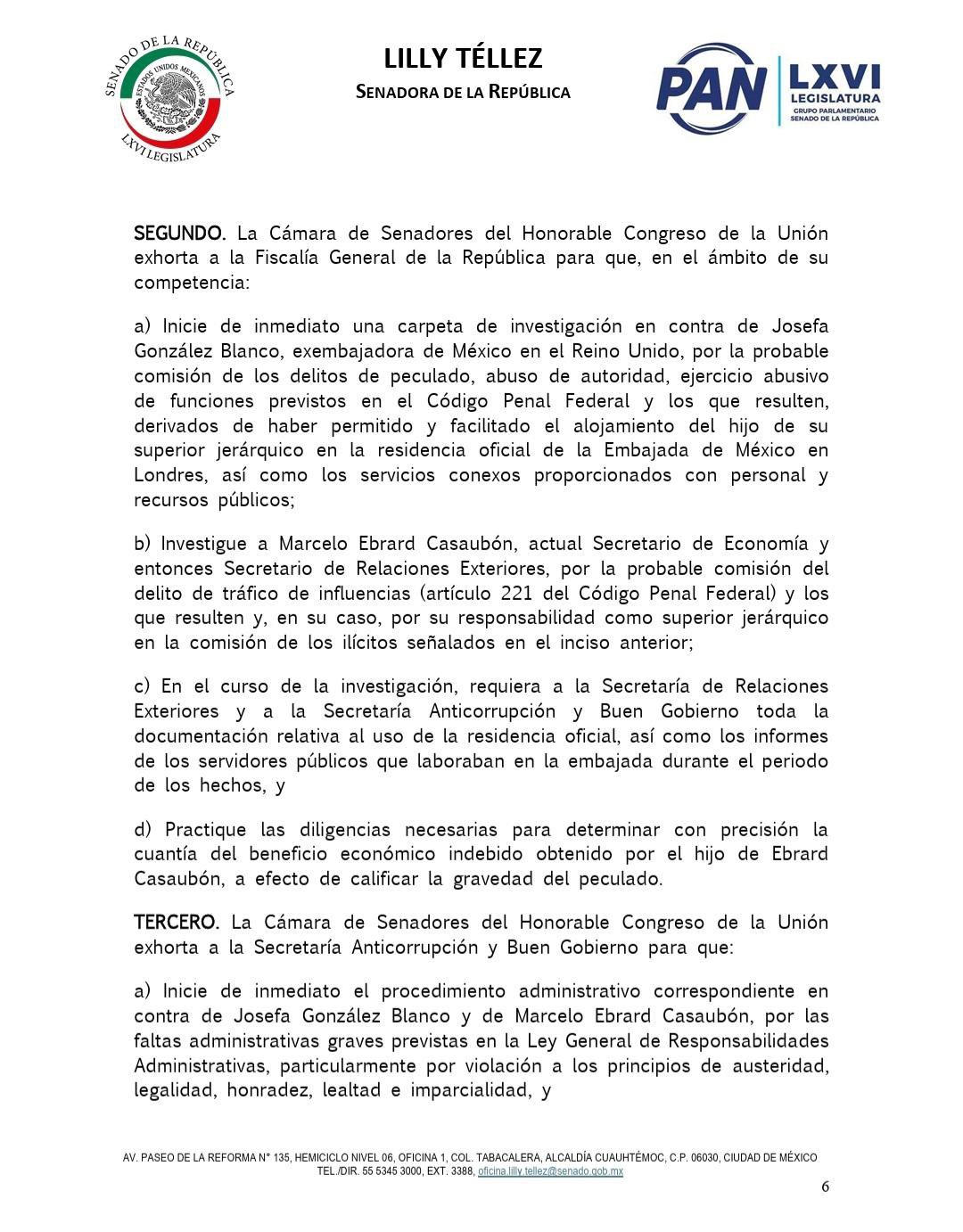 Lilly Téllez exige renuncia de Marcelo Ebrard 