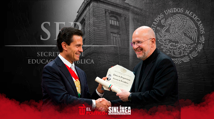 Peña y el título de prepa que regaló a Riva Palacio