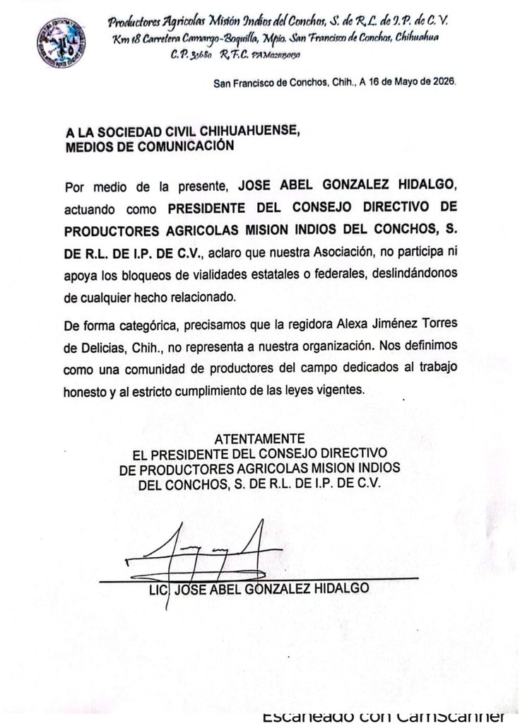 Asociación agrícola niega bloqueos