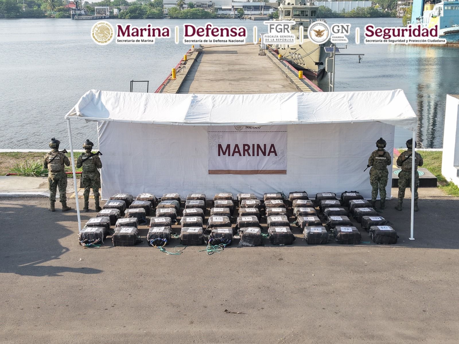 Marina asegura 1.5 toneladas de cocaína en Chiapas