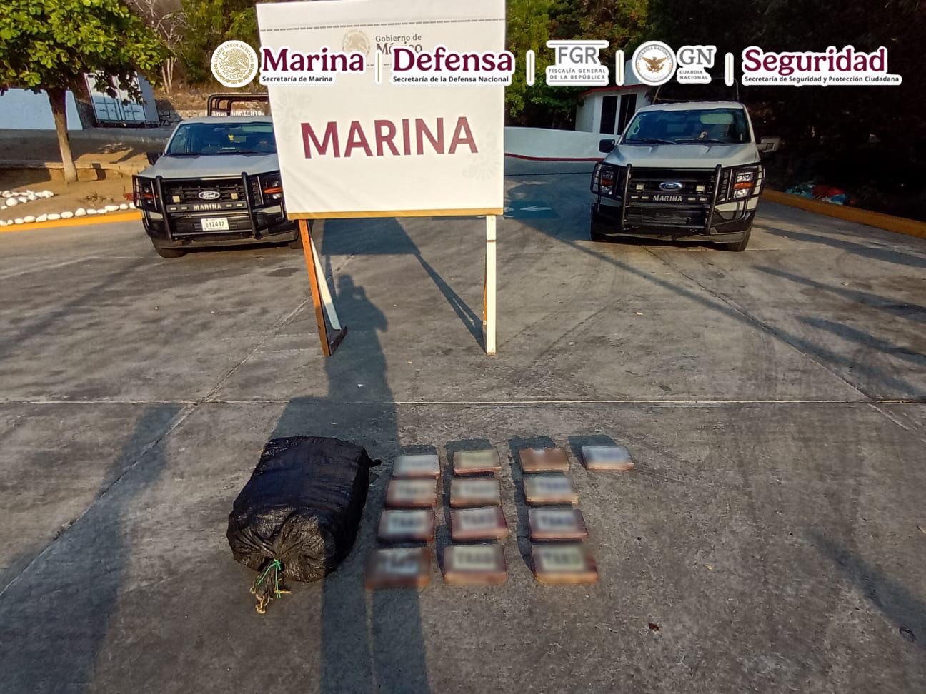 Marina asegura 13 paquetes y un bulto de cocaína en Oaxaca