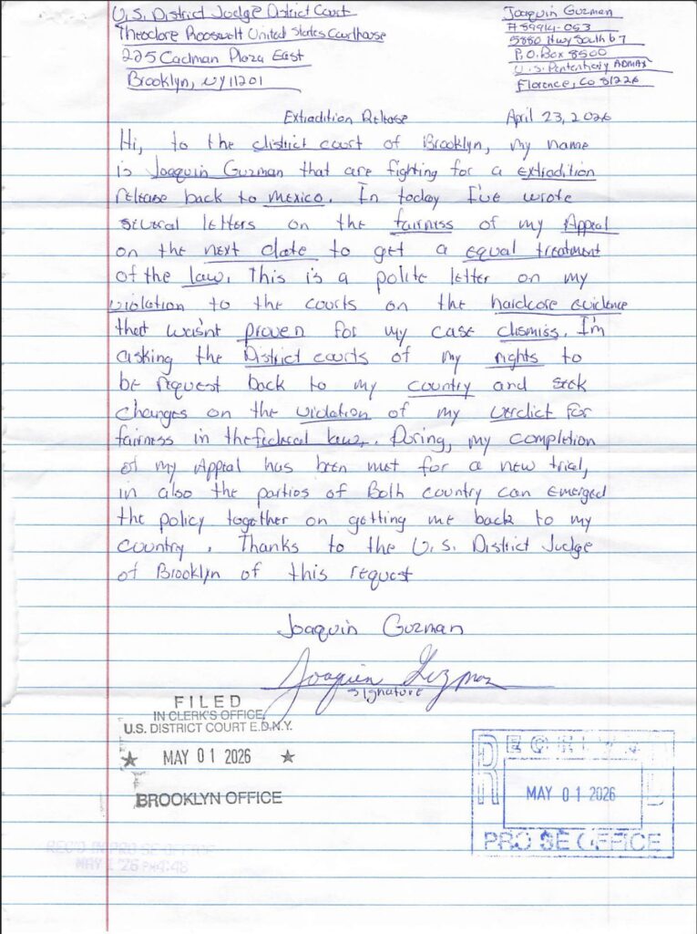 Nueva carta El Chapo