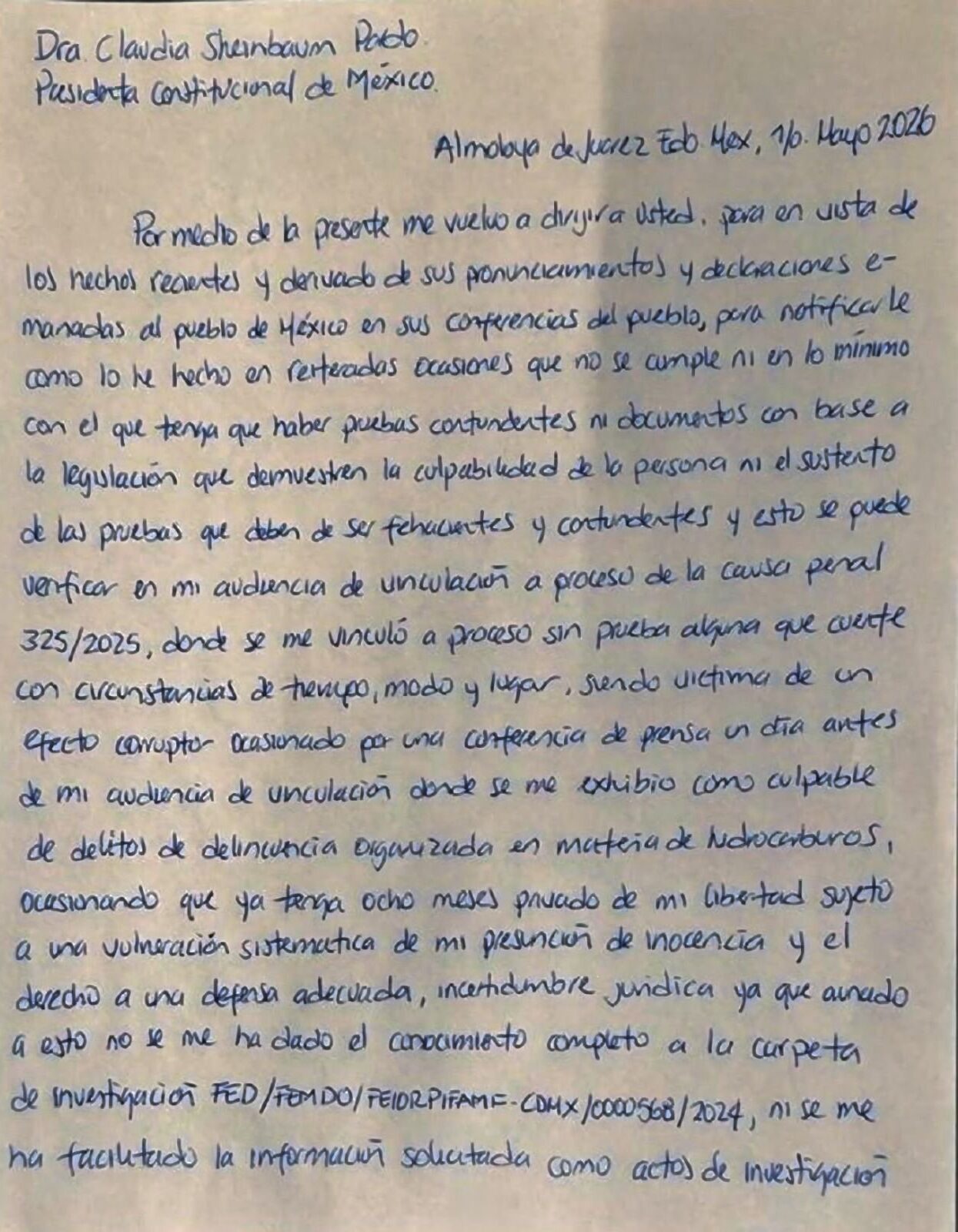 Quinta carta de Farias Laguna