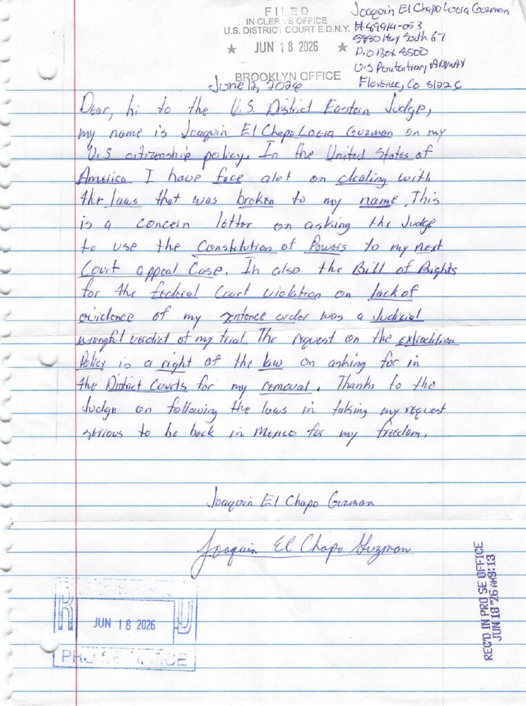 carta El Chapo
