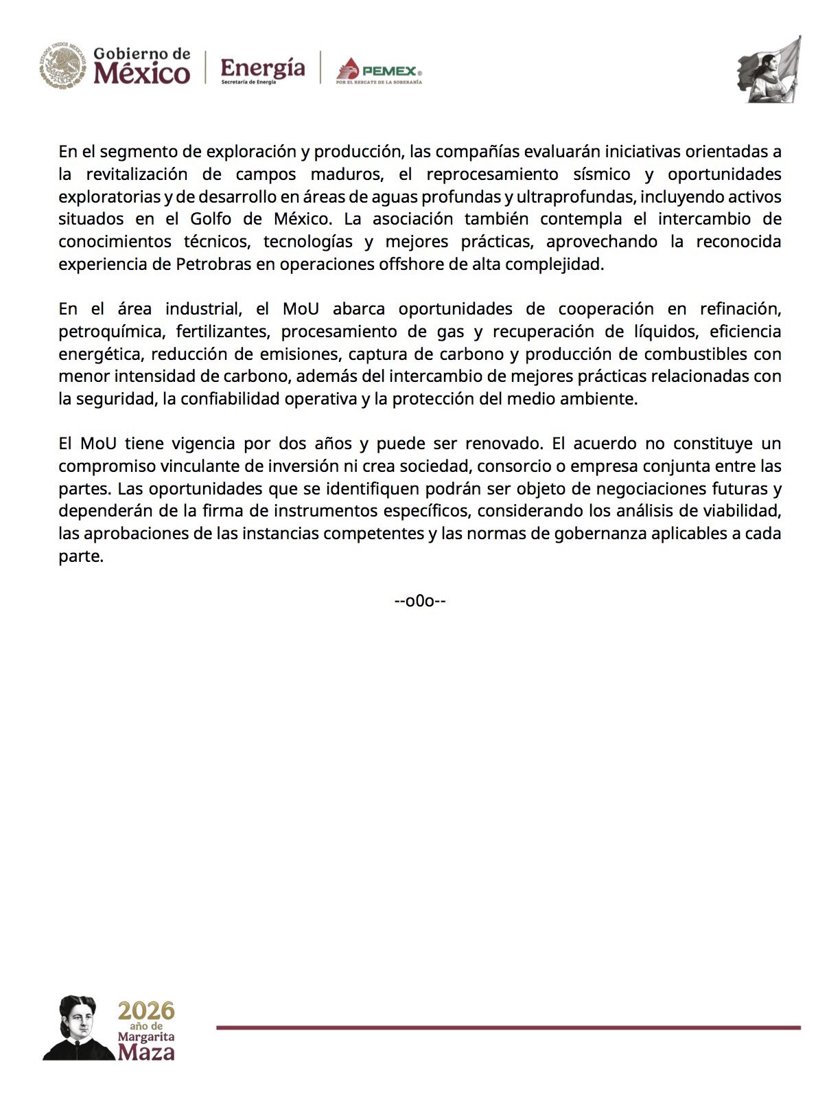 Pemex y Petrobras firman acuerdo de cooperación estratégica en hidrocarburos
