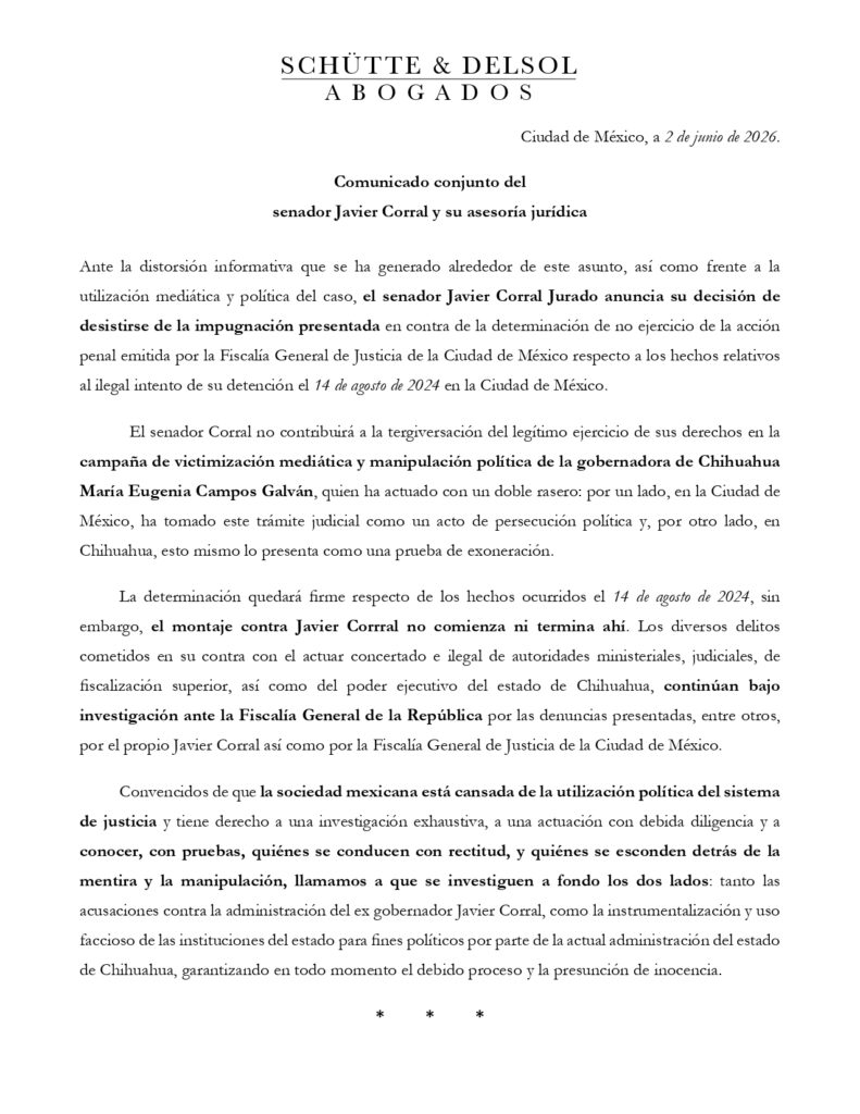 Corral quita demanda Maru Campos