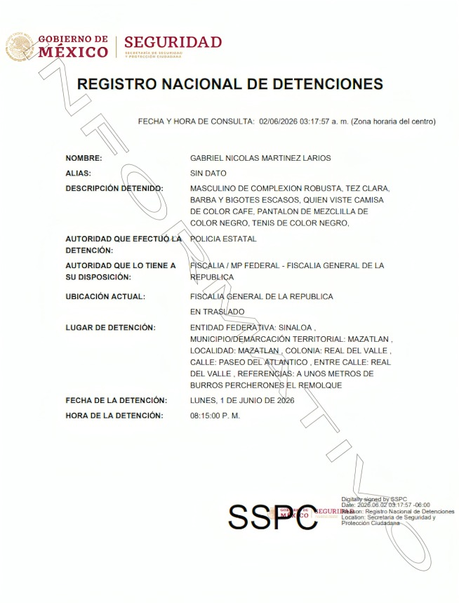 Detienen en Mazatlán a El Gabito, líder de Los Chapitos en zona sur de Sinaloa