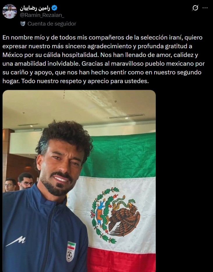 Jugadores de Irán agradecen el apoyo del pueblo mexicano tras concluir su participación en el Mundial 2026.