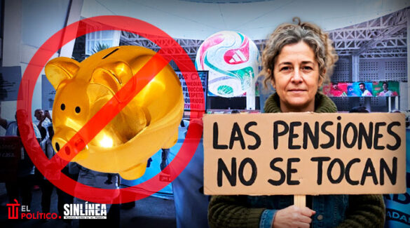 Jubilados protestan en AICM por recorte a pensiones doradas