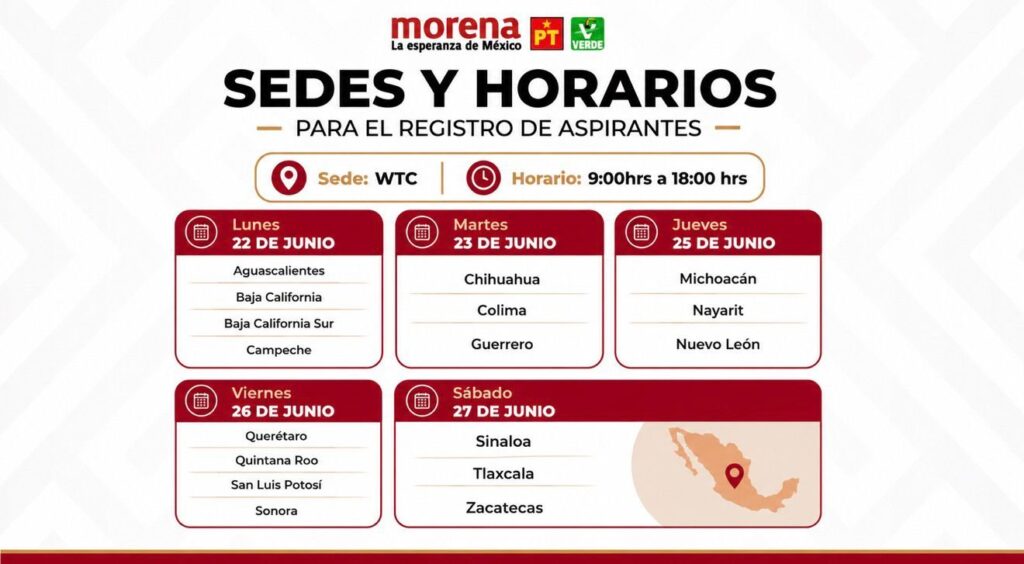 sedes de registro Morena
