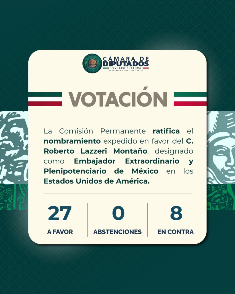 Senado ratifica a embajador de México en EU