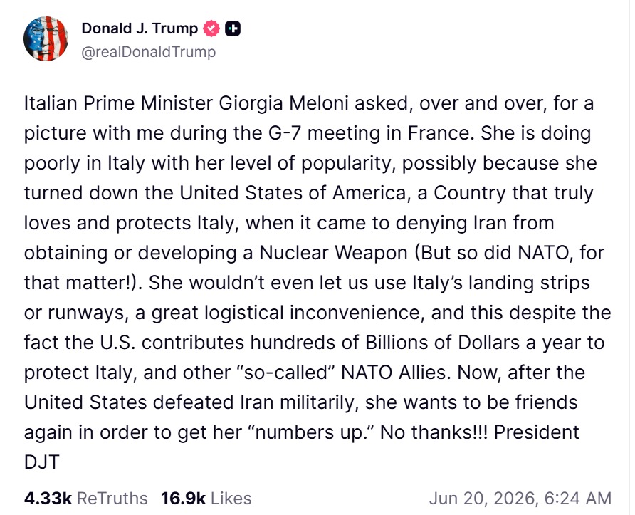 Trump en Truth Social