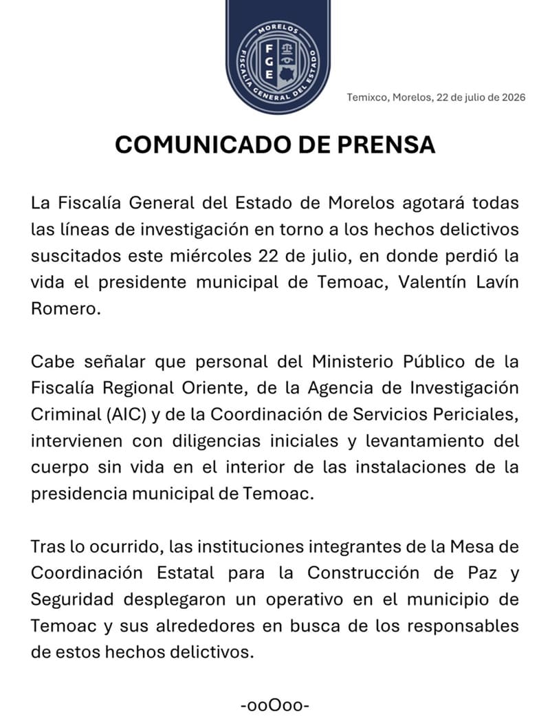 Asesinan a alcalde de Temoac en Morelos