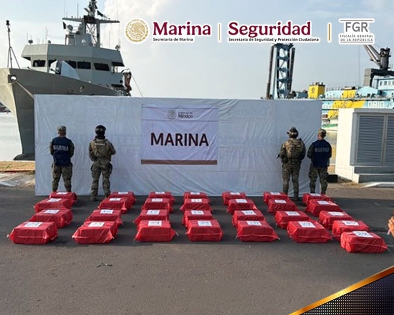 Semar asegura 1.2 toneladas de cocaína