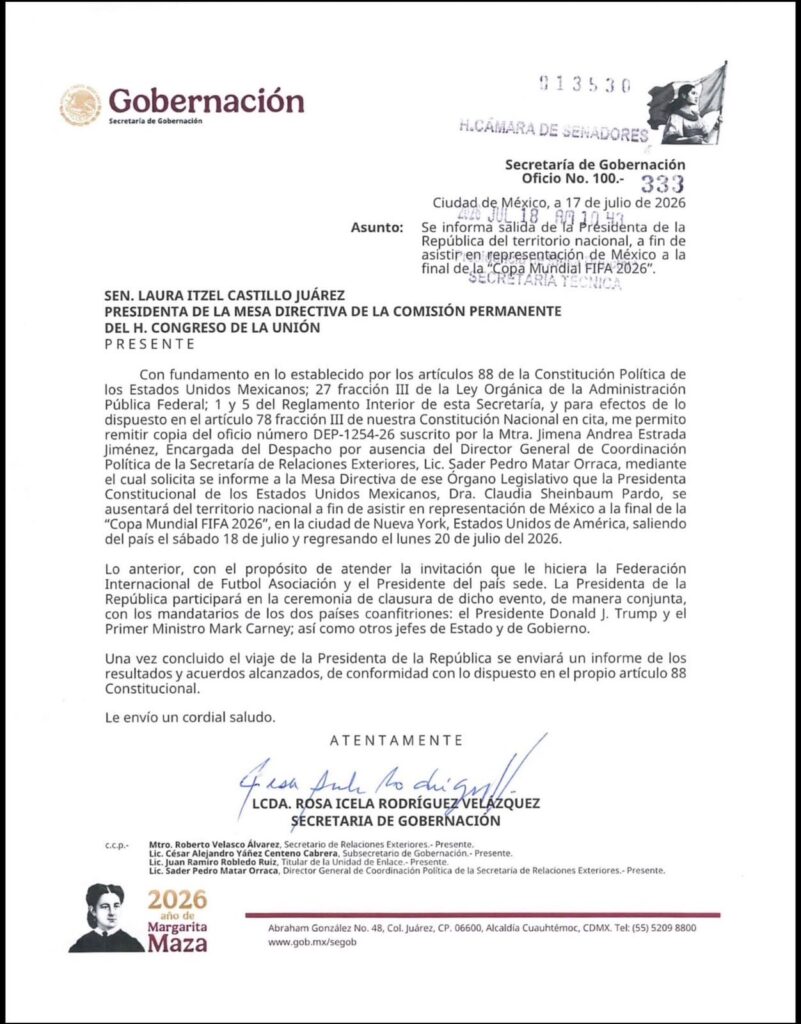 oficio Segob Sheinbaum